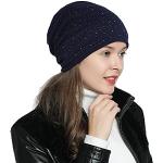 Cappelli invernali blu scuro con strass per Donna DonDon 