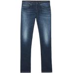 Jeans blu scuro di cotone a vita bassa per Uomo Dondup George 