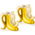 Portacandele gialli in ceramica a tema banana Donkey Products 