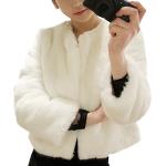 Giacche invernali eleganti bianche M di eco-pelliccia lavaggio a mano manica lunga per Donna Gladiolus 
