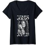 Janis Joplin Fashion Icon Maglietta con Collo a V