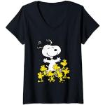 Magliette & T-shirt nere S con scollo a V con scollo a V per Donna Snoopy 