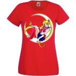TRVPPY Maglietta da donna modello Sailormoon, Colore: rosso, XL