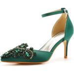 Sandali gioiello larghezza A eleganti verde scuro numero 35,5 con tacco da 7cm a 9 cm per festa per Donna Generic 