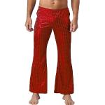 Pantaloni rossi M con paillettes traspiranti a palazzo per Uomo 
