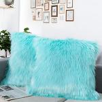 Cuscini blu 45x45 cm di pelliccia per divani morbidi 