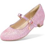 Ballerine larghezza E rosa numero 33 con glitter tacco a blocco antiscivolo con tacco per bambina Dream Pairs 