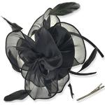 Cappelli scontati eleganti neri in organza con veletta per Donna 