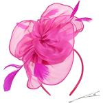 Cappelli scontati eleganti rosa in organza con veletta per Donna 