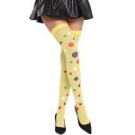 DRESS ME UP - BB-030-yellow Calze Calze Donna Overknees Halloween Carnevale Giallo Pois Colorati Clown