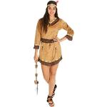 dressforfun Costume da Donna - Sexy indiana apache Ashley | Bell’abito Corto Dall’effetto Pelle Scamosciata | incl. Fascia per capelli con penne (M | No. 300627)