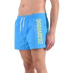 DSQUARED2 Beachwear Uomo Azzurro Shorts Mare con Stampa Logo Lettering 48