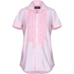 Camicie scontate classiche rosa XS di cotone tinta unita mezza manica con manica corta per Donna Dsquared2 