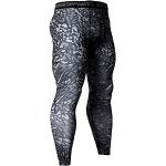 Ducomi VAN Leggings Uomo Compressione - Pantaloni Running e Yoga Elastici - Tight Fitness da Ragazzo - Abbigliamento Sportivo Leggero per Corsa, Palestra (Grey Geometric, M)