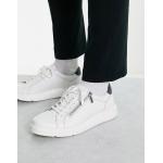 Dune - London - Sneakers bianche con zip laterale-Bianco