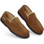 Pantofole imbottite eleganti marrone chiaro numero 46 antiscivolo per l'inverno per Uomo Dunlop 