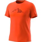 T-shirt tecniche scontate arancioni S in poliestere Tencel lavabili in lavatrice mezza manica per Uomo Dynafit Transalper 