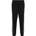 Pantaloni sportivi scontati color block neri XL di cotone per Uomo Emporio Armani 