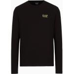 Magliette & T-shirt nere di cotone con manica lunga per Uomo Emporio Armani 