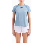 Magliette & T-shirt blu XL in poliestere metallizzate mezza manica con scollo rotondo per Donna Emporio Armani 