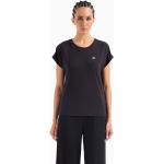 Magliette & T-shirt nere S di cotone a girocollo mezza manica con scollo rotondo per Donna Emporio Armani 