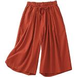 Pantaloni rossi XL taglie comode di cotone tinta unita da jogging per Donna 