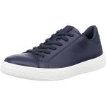 Sneakers larghezza E casual blu navy numero 42 di pelle con stringhe per Uomo Ecco Street Tray 