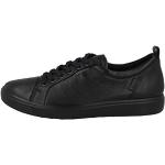 Sneakers stringate larghezza E casual nere numero 38 di pelle per Donna Ecco Soft 7 