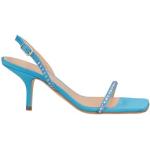 Sandali gioiello larghezza A azzurri numero 37,5 di pelle tinta unita con punta quadrata con fibbie per Donna Eddy Daniele 