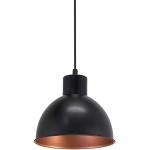 EGLO Truro Lampadario, lampada vintage a sospensione dal design industriale, lampada a sospensione retrò in acciaio, nero, rame, attacco E27, diametro 21 cm