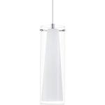 EGLO Pinto Lampadario, lampada a sospensione a 1 luce, lampada per la sala da pranzo in metallo cromato e vetro trasparente e bianco, attacco E27