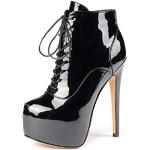 Stivali larghezza C neri numero 44 con tacco sopra i 9 cm con tacco per Donna Elashe 
