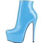 Stivali larghezza C blu numero 36 con tacco sopra i 9 cm con tacco per Donna Elashe 