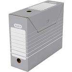 Elba 83422 - Scatola archivio "tric system" per documenti di raccoglitori o cartelle di archivi con targhette, 10 pezzi, grigio/bianco