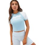 T-shirt scontate eleganti azzurre XL traspiranti mezza manica da fitness per Donna Ellesse 