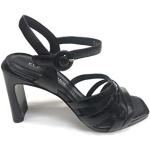 Sandali eleganti neri numero 37 con tacco per Donna Elvio Zanon 