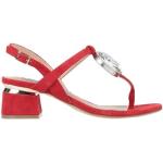Sandali gioiello rossi numero 38 di pelle tinta unita con fibbie per Donna Emanuelle Vee 