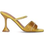 Sandali gioiello larghezza A scontati gialli numero 37 tacco a rocchetto per Donna Emanuelle Vee 