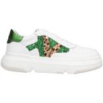 Sneakers stringate bianche numero 39 leopardate con glitter con stringhe per Donna Emanuelle Vee 