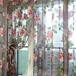 Tende trasparenti in tulle a fiori trasparenti per porte 