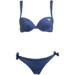 Bikini blu XS in poliammide tinta unita con ferretto per Donna Emporio Armani 