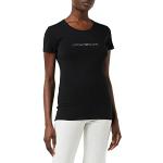 Magliette & T-shirt scontate nere XS in poliestere mezza manica con scollo a V per Donna Emporio Armani 