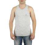 Camicie scontate grigie XL di cotone senza manica senza maniche per Uomo Emporio Armani 