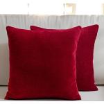 Cuscini scontati rossi 40x40 cm in ciniglia per divani 