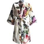 Vestaglie kimono beige S di cotone a fiori oeko-tex sostenibili lavabili in lavatrice per Donna ESSENZA HOME 