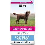 Eukanuba Daily Care Alimento Secco con Pollo Fresco per il Controllo del Peso nei Cani Adulti di Taglia Grande, 15 kg