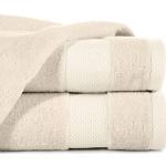 Asciugamani beige 50x90 di cotone tinta unita 6 pezzi da bagno Eurofirany 