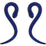EVER FAITH Orecchini Cristallo senza nickel Festa Punk Serpente Orecchini pendenti traforati Blu Nero-fondo