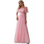 Abiti eleganti rosa XL con paillettes con scollo tondo per matrimonio da sposa stile impero per Donna Ever pretty 