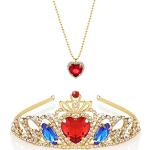 Evie - Set di gioielli con diadema e cuore rosso con collana Evie discendenti, con corona, tema tiara, principessa, Natale, compleanno, regalo per ragazze